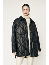 Costanzo Quilted Black Shacket