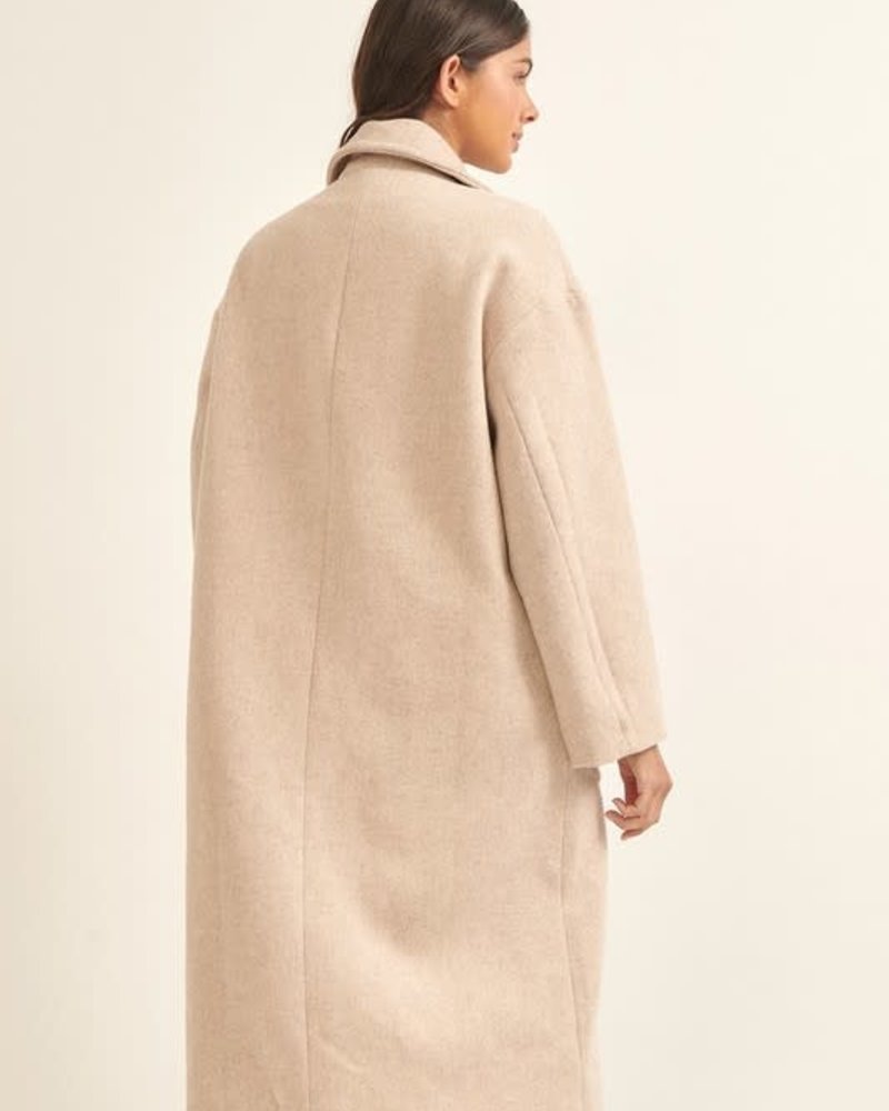 Solid  Overcoat with Lapels