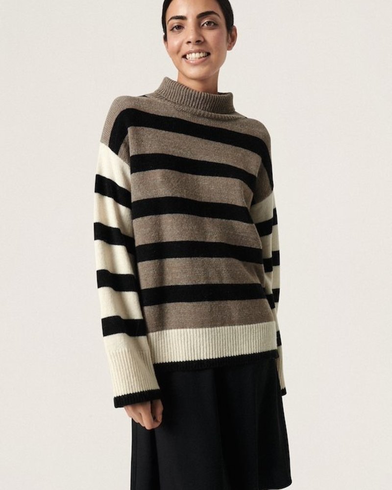 Millicent Stripe Pullover | Taupe