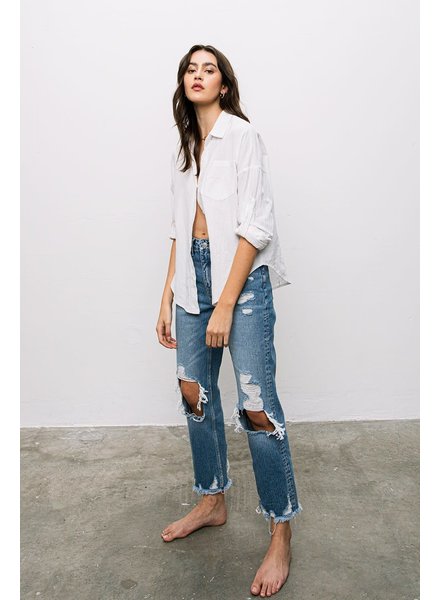 Let Go High Rise Straight Jeans