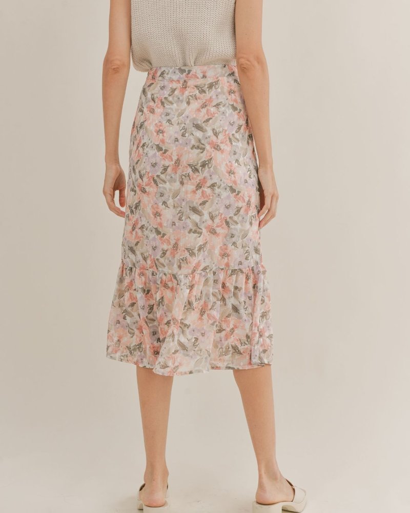 Dune Flowers Midi Skirt