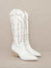 The Ainsley| Embroidered Cowboy | White