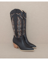 The Ainsley| Embroidered Cowboy | Black