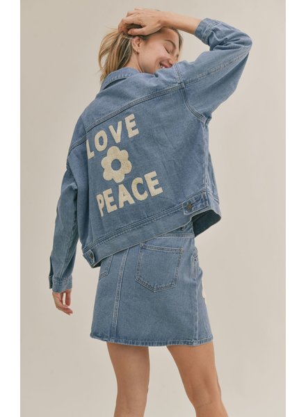 Love and Peace Denim Jacket