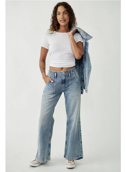 Free People Golden Valley Mid-Rise Jeans