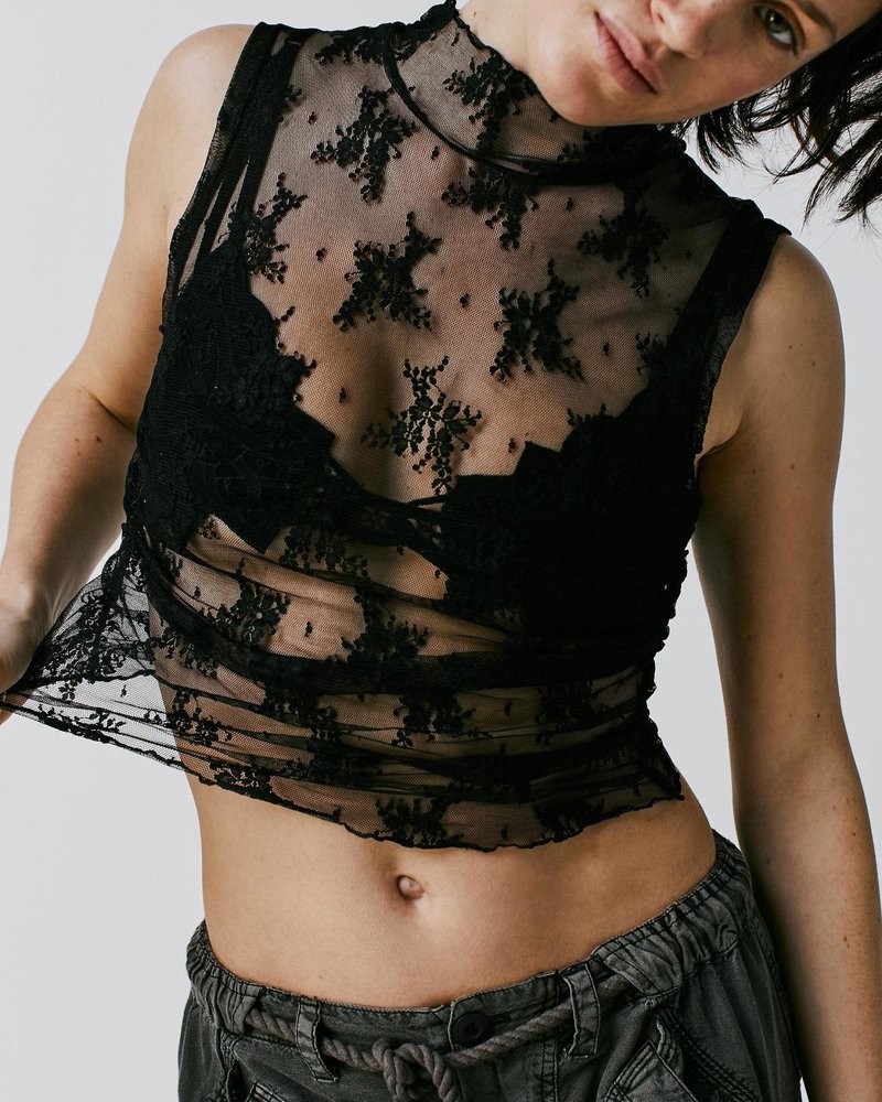 Free People Nice Try Solid Muscle Tank | Black