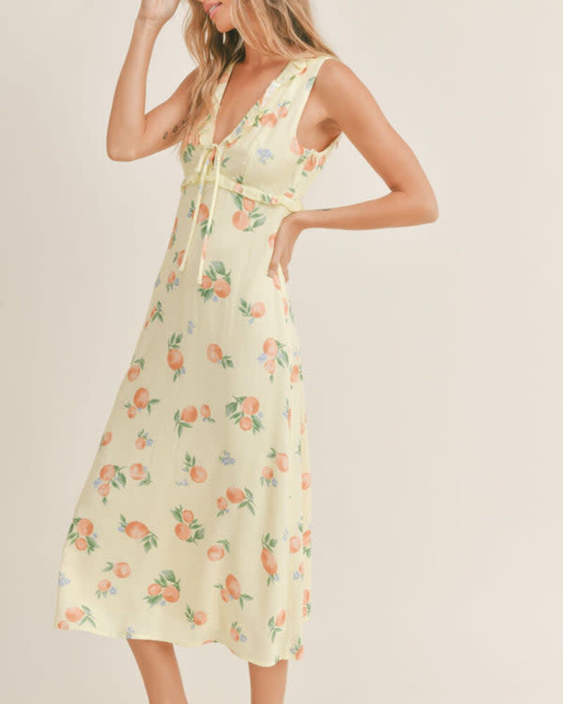 Mimosa Moment Ruffle Midi Dress