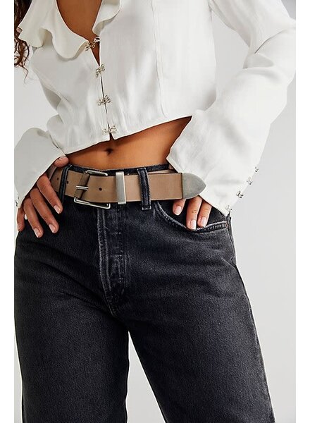 Free People Getty Leather Belt | Tweed