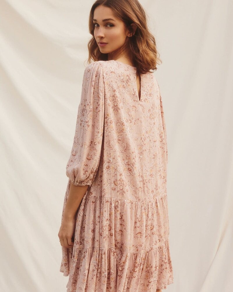 Soft Paisley Bishop Sleeve Swing Dress