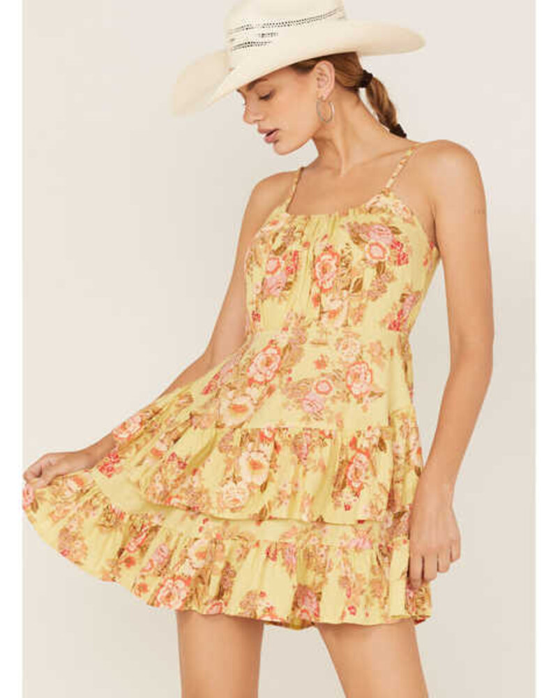 Love Child Floral Print Tiered Dress