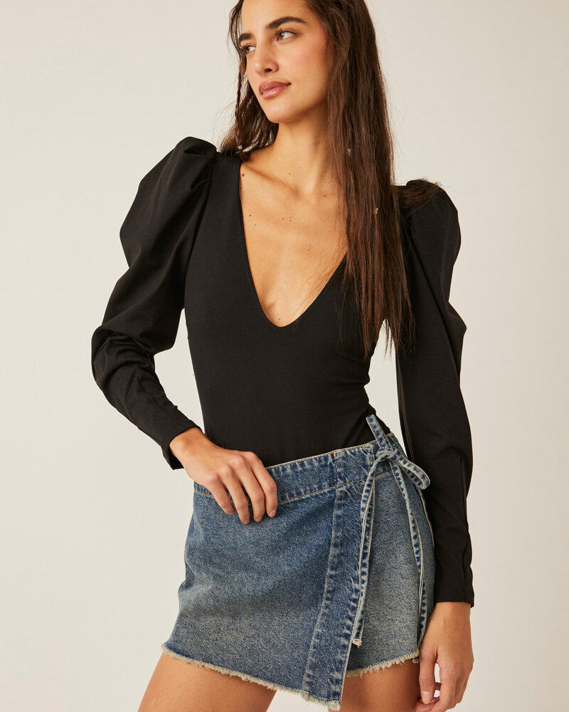 Free People Va Va Voop Bodysuit | Black