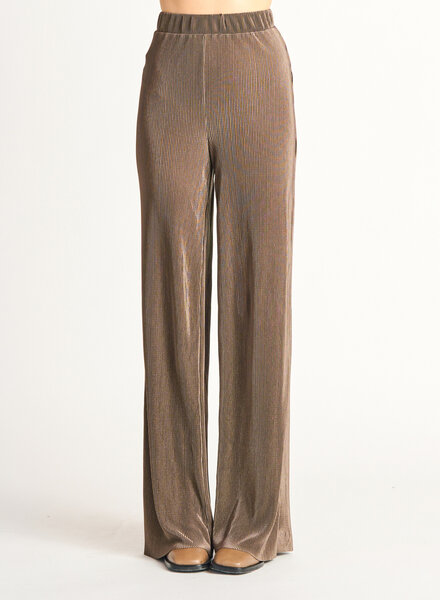 Parry Pleated Wide Leg Pant | Brown