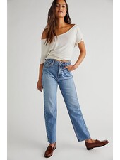 Free People Pacifica Straight-Leg Jeans | Blue