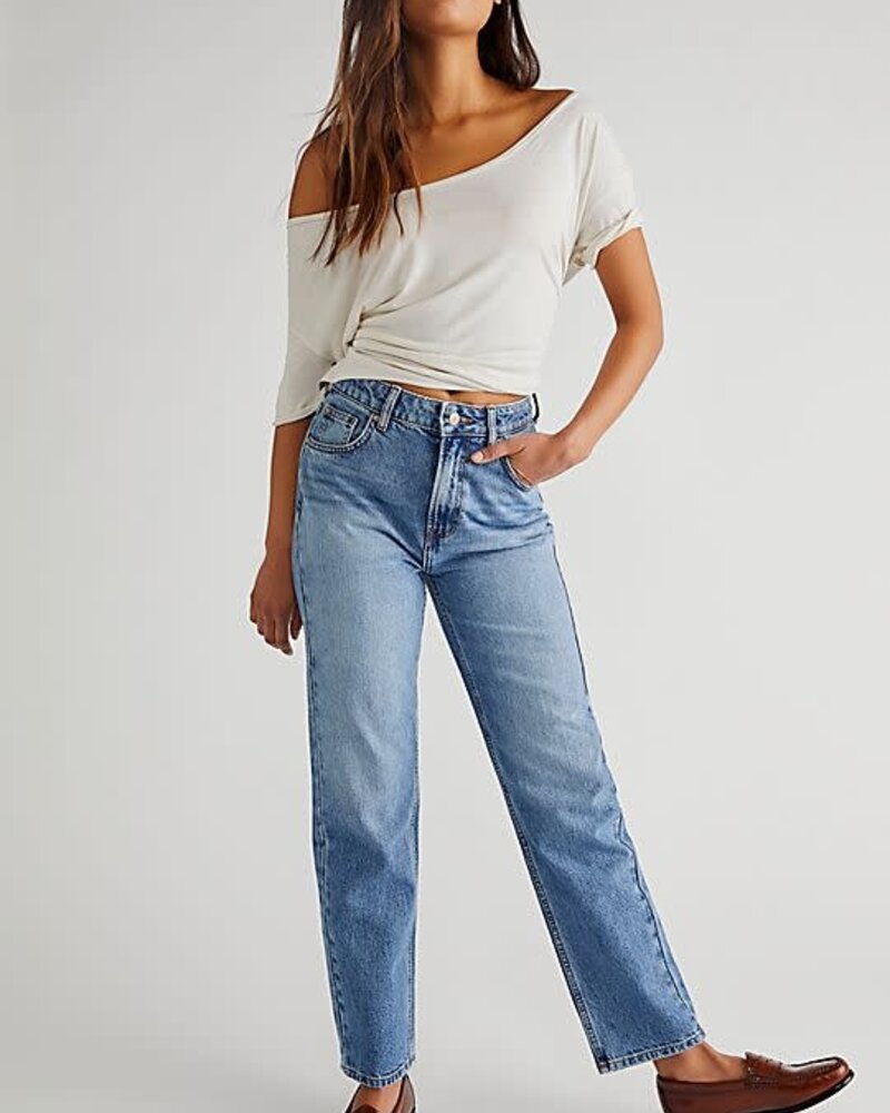 Free People Pacifica Straight-Leg Jeans | Blue