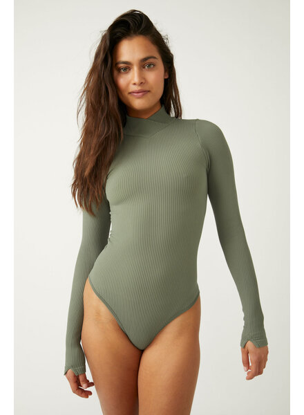 Free People XYZ Recycled Bodysuit | Army