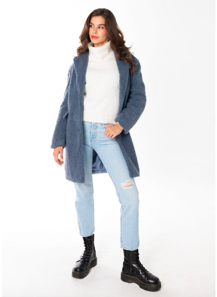 Relaxed Teddy Overcoat | Blue