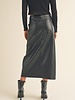 Pleather Slit Front Skirt