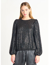 Flora Sequins Blouse | Black