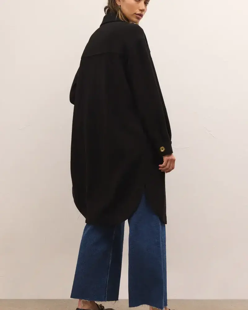 Z Supply Sonoma Long Shirt Jacket | Black