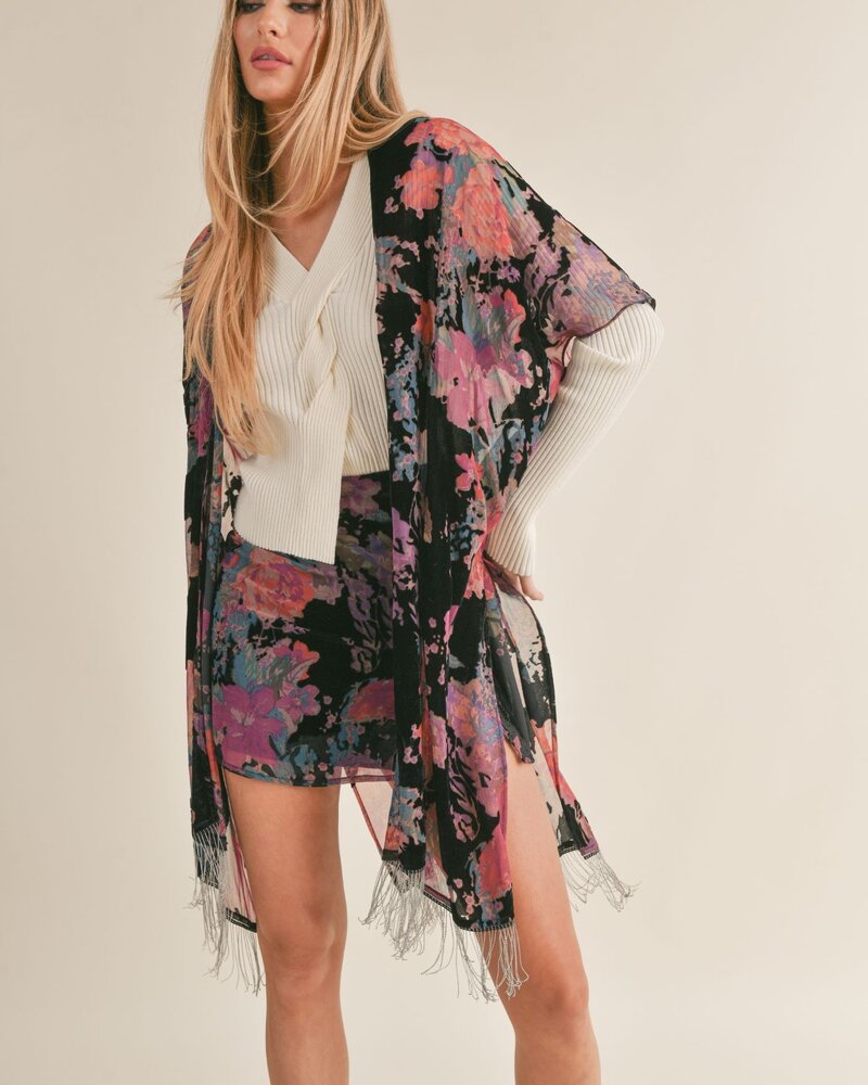 Fluer Fringe Kimono