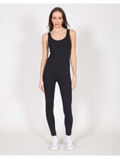 Ribbed Scoop Neck Jumpsuit | Black