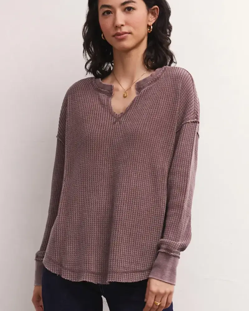 Z Supply Driftwood Thermal Top | Dark Truffle