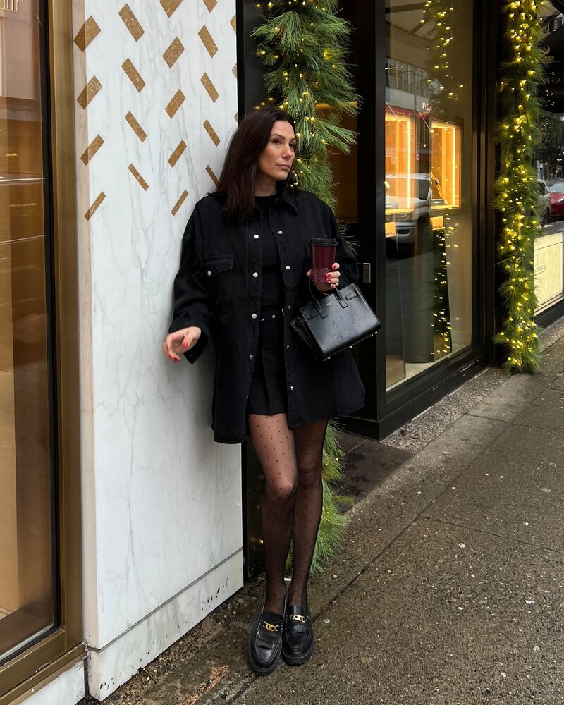 'Shania' Denim Jacket | Black Denim