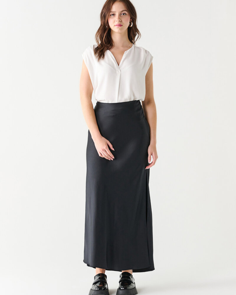 Addison Satin Skirt | Black