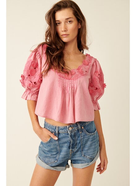 Free People Sophie Embroidered Top