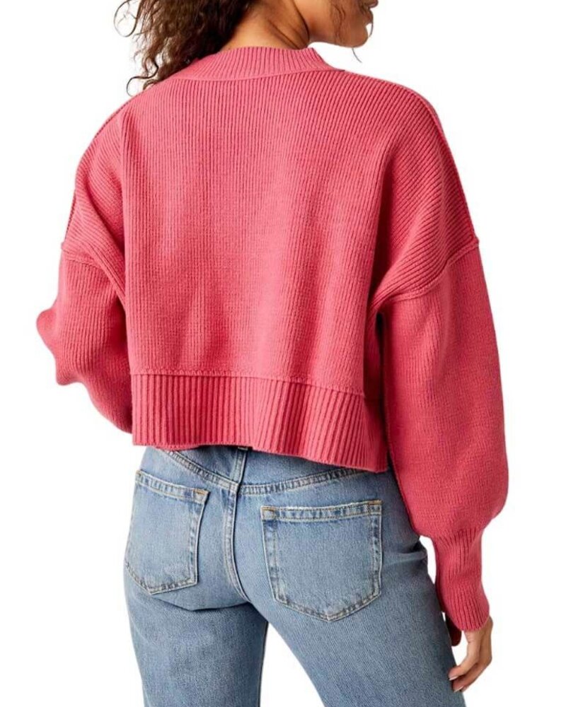 Free People Easy Street Crop Pullover | Pink