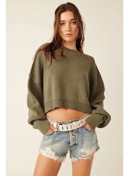 Free People Easy Street Crop Pullover | Basil