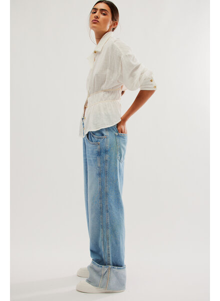 Free People Final Countdown Cuffed Low-Rise Jeans | Wire