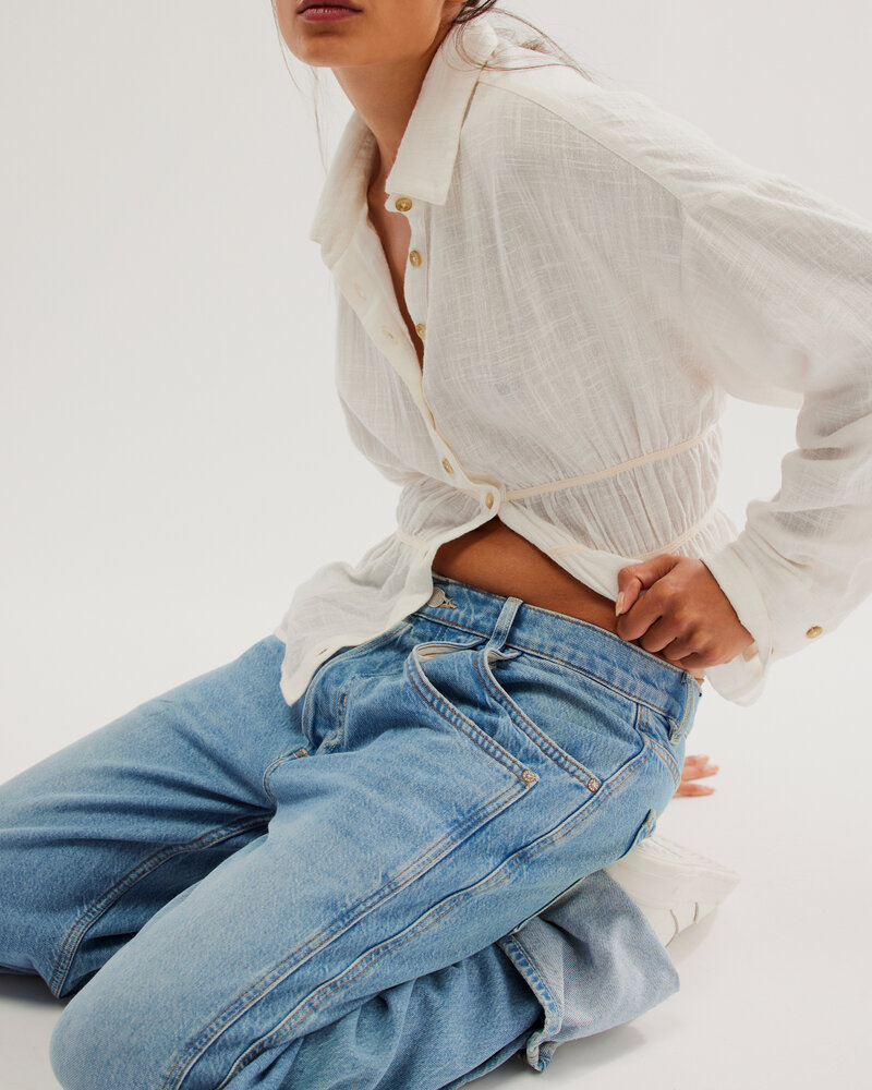 Free People Final Countdown Cuffed Low-Rise Jeans | Wire