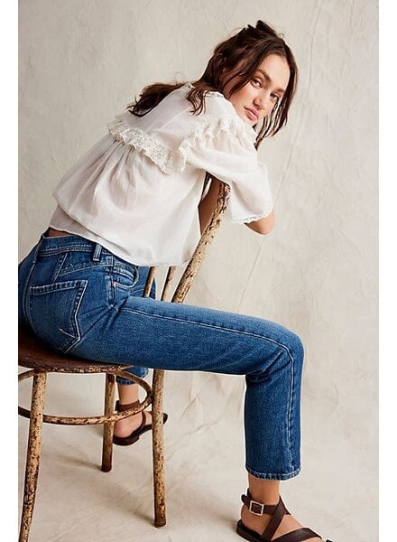 Free People Leila High-Rise Leggy Slim Jeans