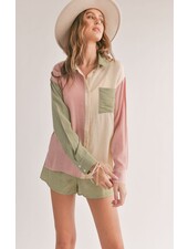 Oasis Color Block Button Up Shirt