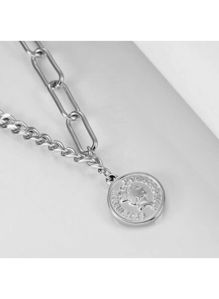 England Coin Necklace | Silver