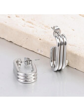 Three Bar Earring | Silver