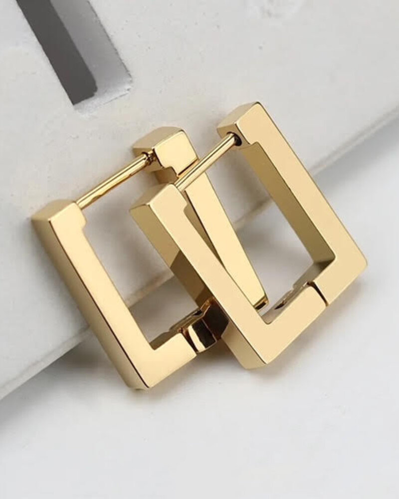 Geo Rectangle Earring | Gold