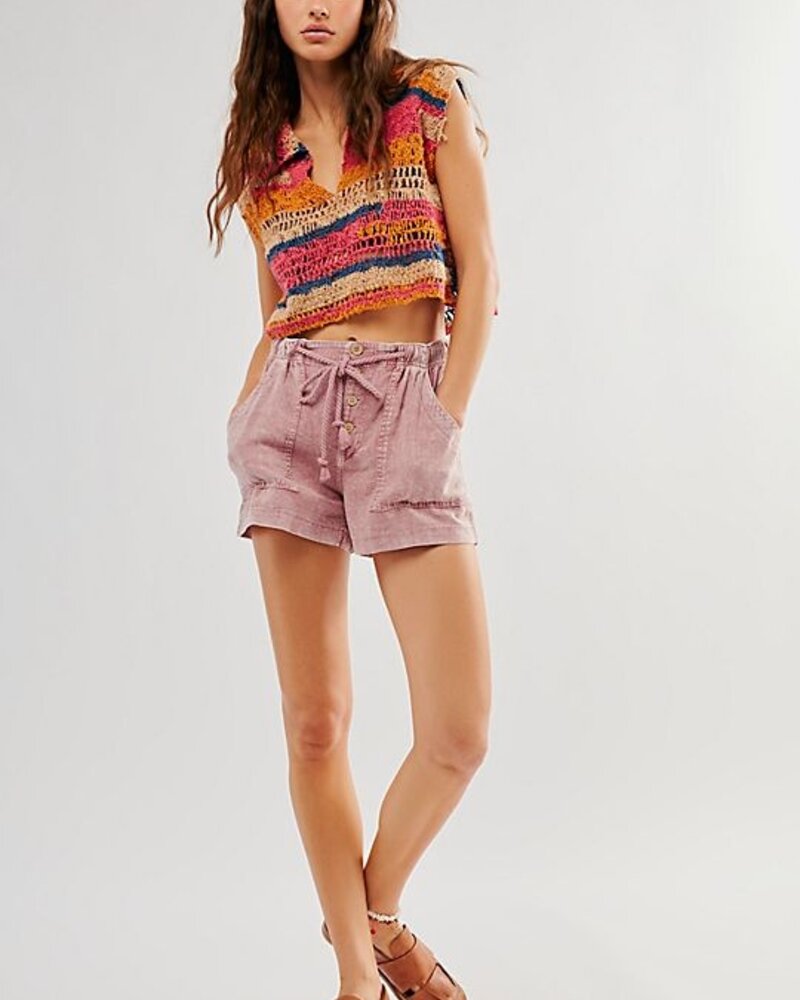 Free People Westmoreland Linen Pull-On Shorts