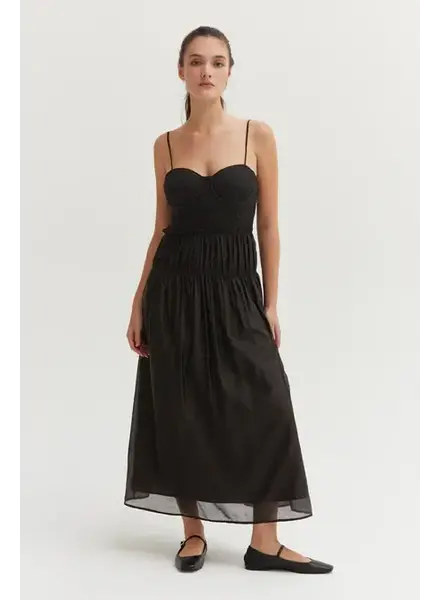 Lucy Tencel Blend Midi Dress | Black