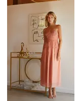 Lucy Tencel Blend Midi Dress | Coral