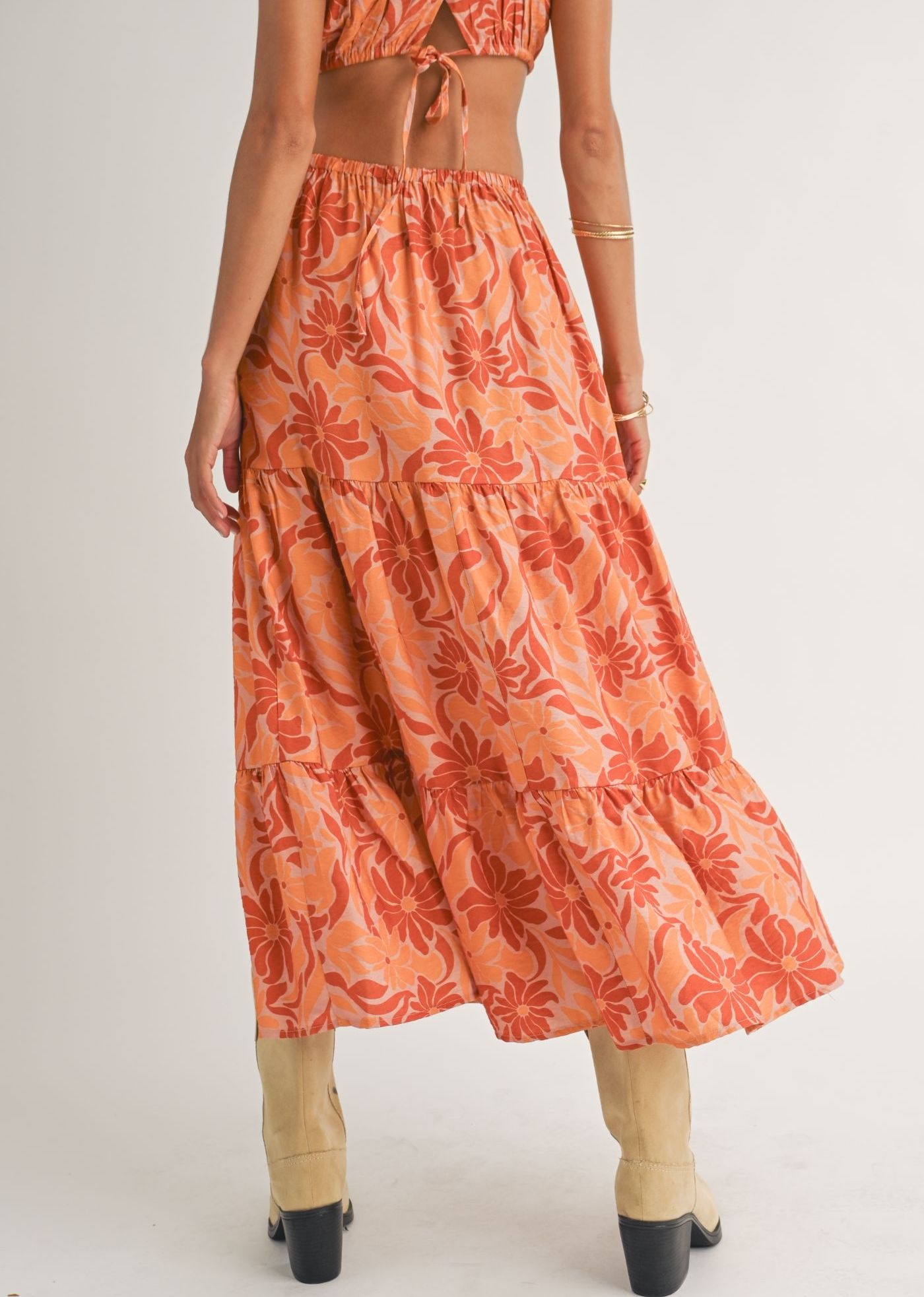 Hot Spot Tiered Maxi Skirt