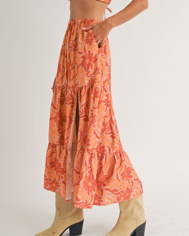 Hot Spot Tiered Maxi Skirt