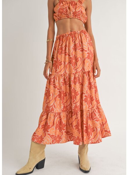 Hot Spot Tiered Maxi Skirt