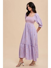 Emmie Embroidered Maxi Dress | Lavender