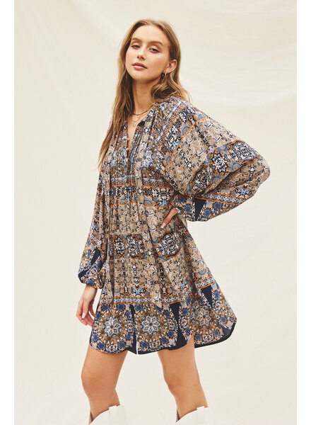 Harbor Front Pleat Shirt Dress