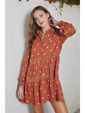 Cotton Button Down Swing Dress