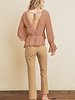 Double Take Pleated Peplum Blouse