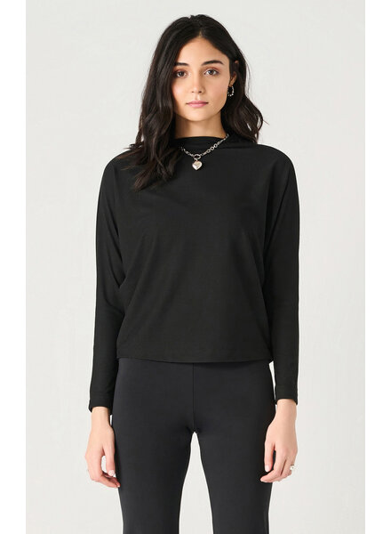 Camilla Mock Neck Top | Black