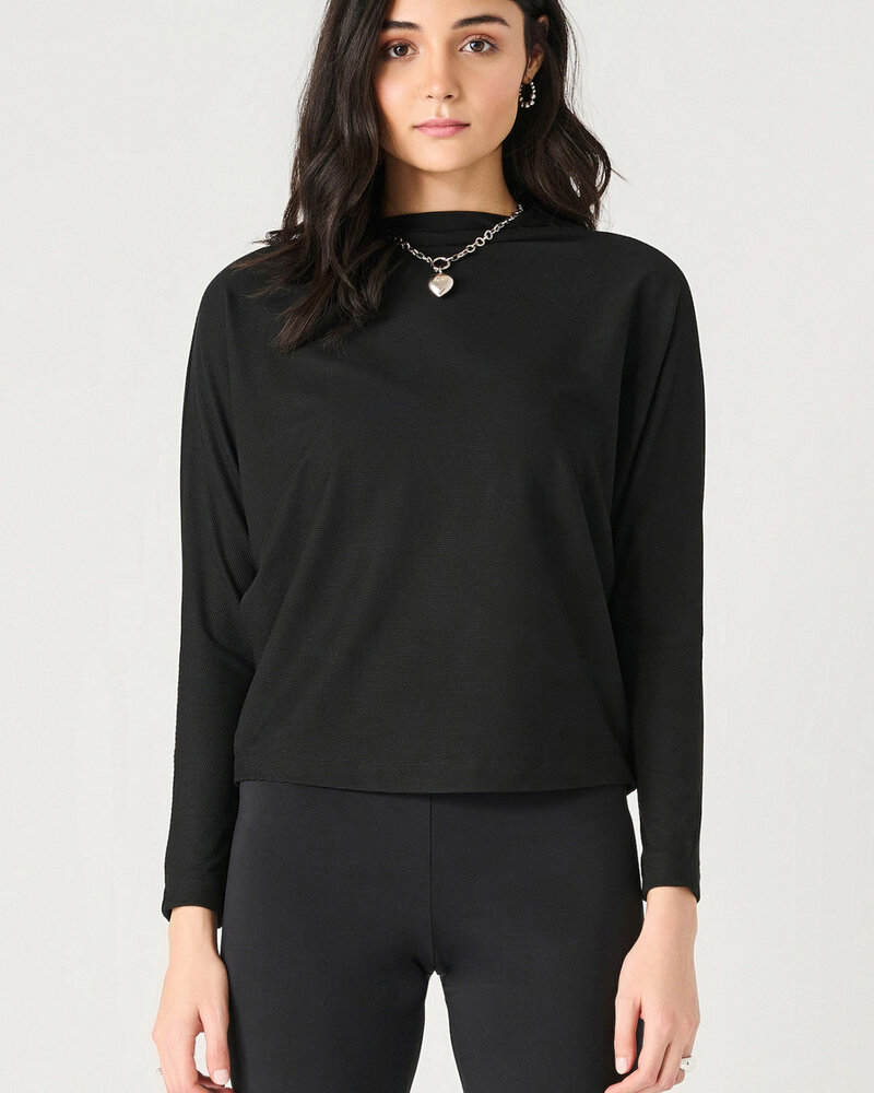 Camilla Mock Neck Top | Black